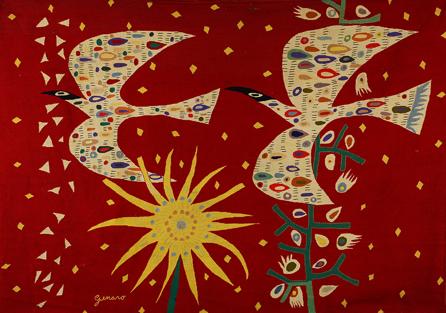 GENARO DE CARVALHO (1926 / 1971) - Pássaros - Tapeçaria - 1,30 x 1,90... - foto 1 de 2