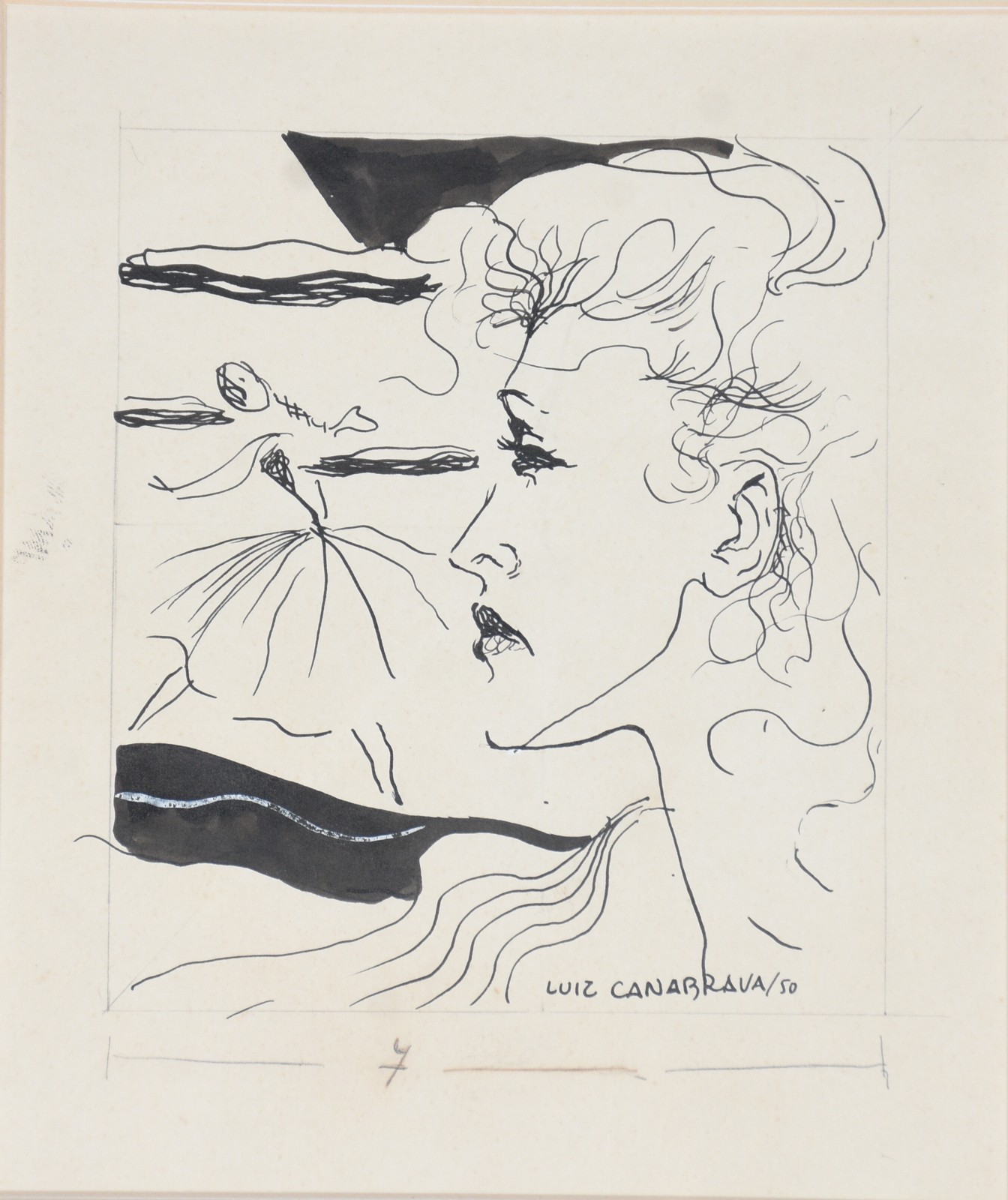 Desenho - datado 1950. - foto 1 de 4