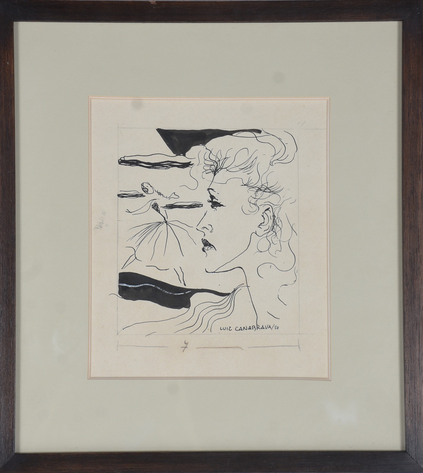 Desenho - datado 1950. - foto 2 de 4
