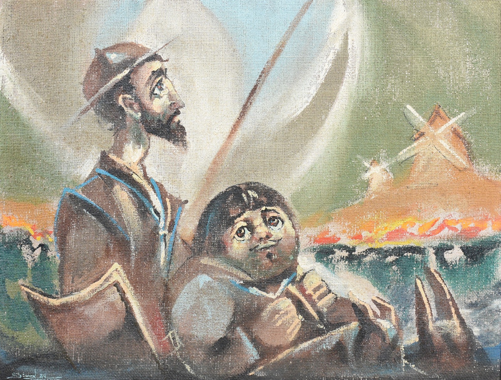 Assinatura não identificada, Dom Quixote e Sancho Pança - foto 1 de 4