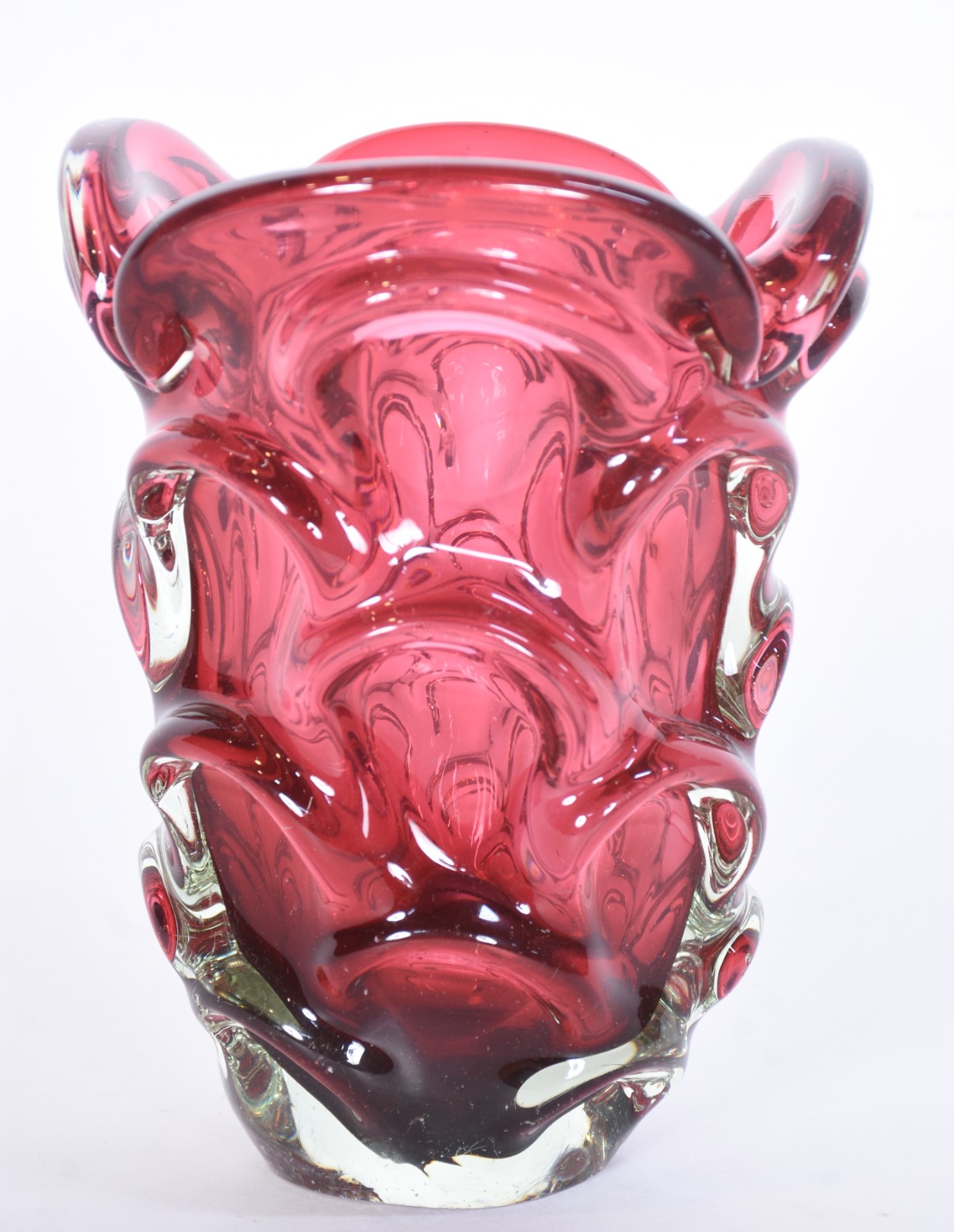 Vaso de murano italiano na cor rubi (mínimo bicado na base). - foto 3 de 6