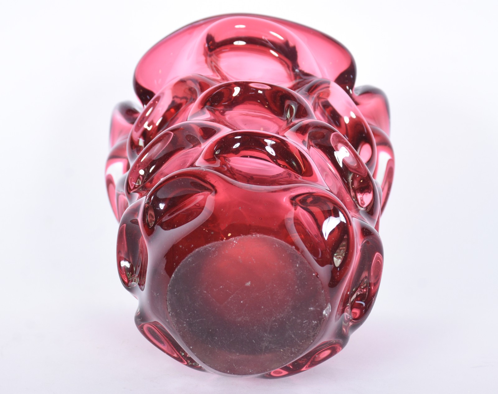 Vaso de murano italiano na cor rubi (mínimo bicado na base). - foto 6 de 6