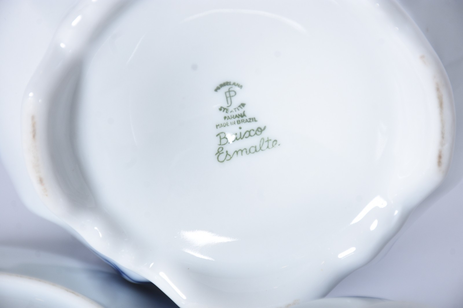 Serviço de chá de porcelana Steatita, decoração "cebolinha" em azul e... - foto 8 de 9