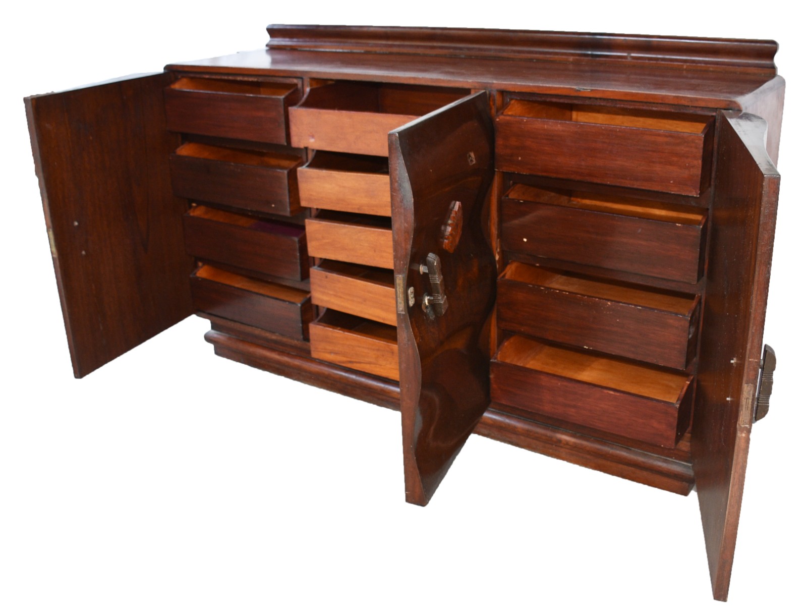 Móvel de madeira nobre Art Deco, tres portas com gavetas internas... - foto 2 de 9