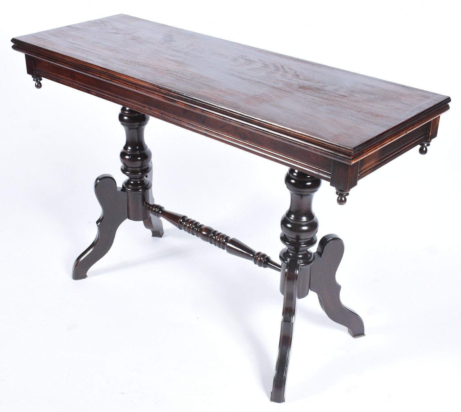 Mesa/console de madeira nobre, tampo dobrável, base em duplo... - foto 1 de 7