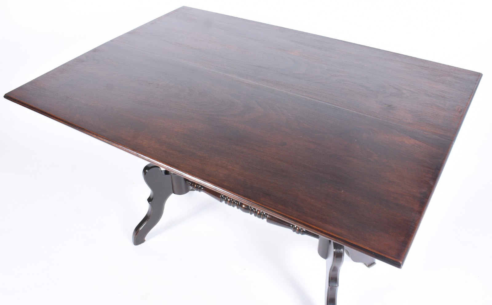 Mesa/console de madeira nobre, tampo dobrável, base em duplo... - foto 3 de 7