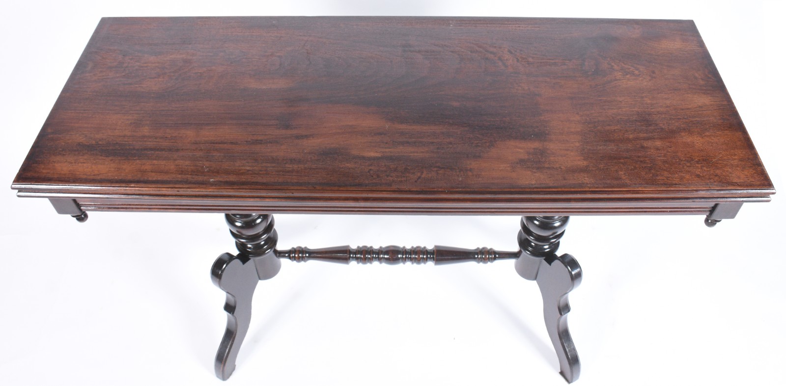 Mesa/console de madeira nobre, tampo dobrável, base em duplo... - foto 7 de 7