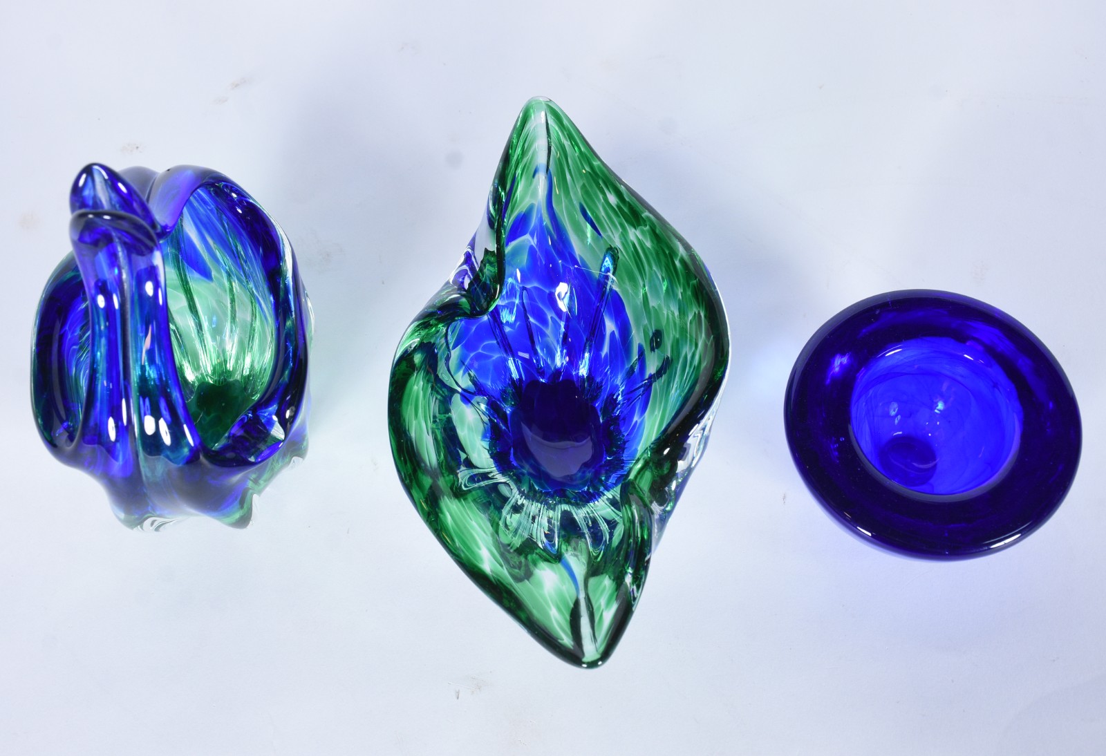 Três peças de murano azul e verde. - foto 5 de 6