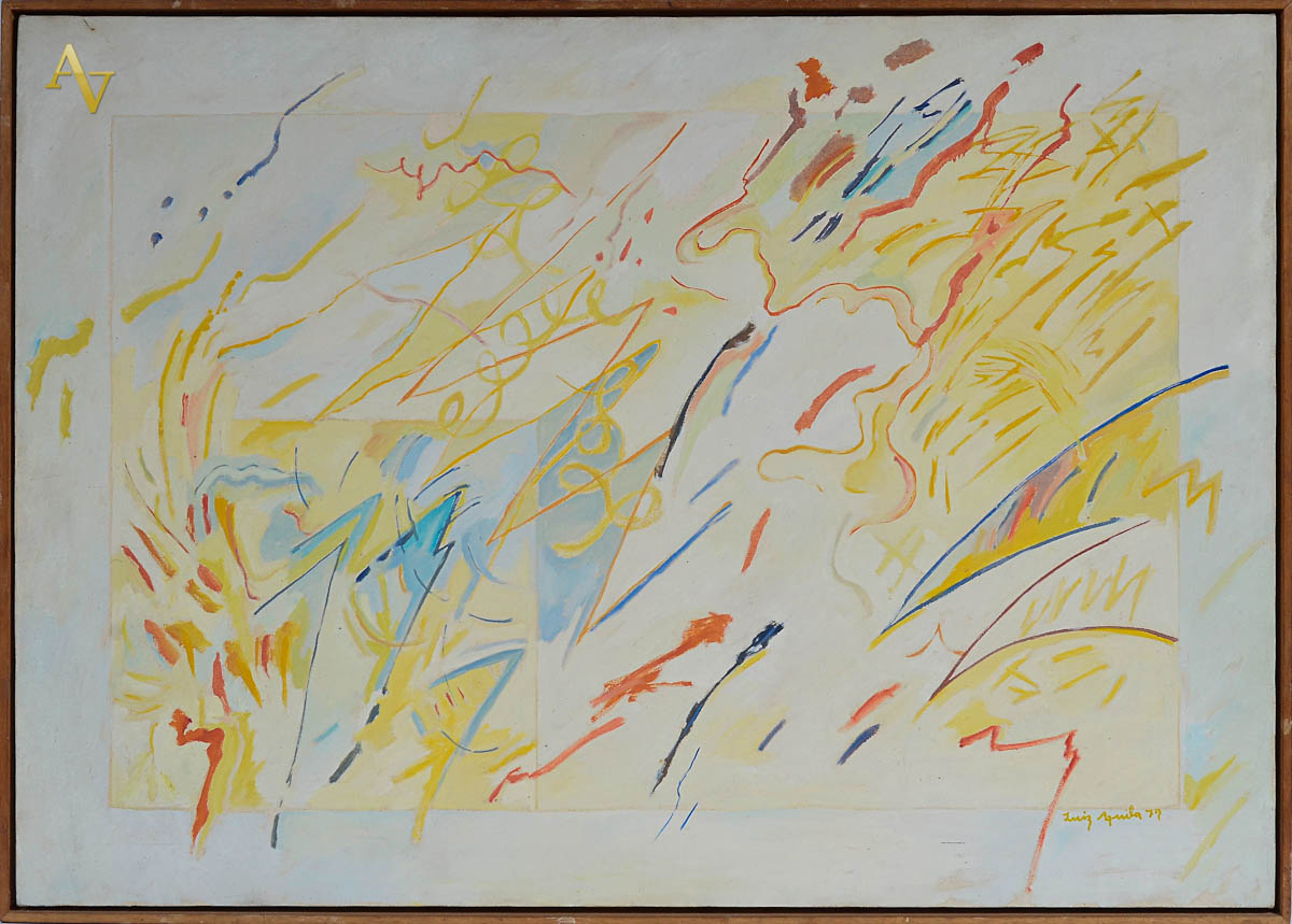 LUIZ AQUILA - Abstrato, datado 1979 - ost- 92 x 65