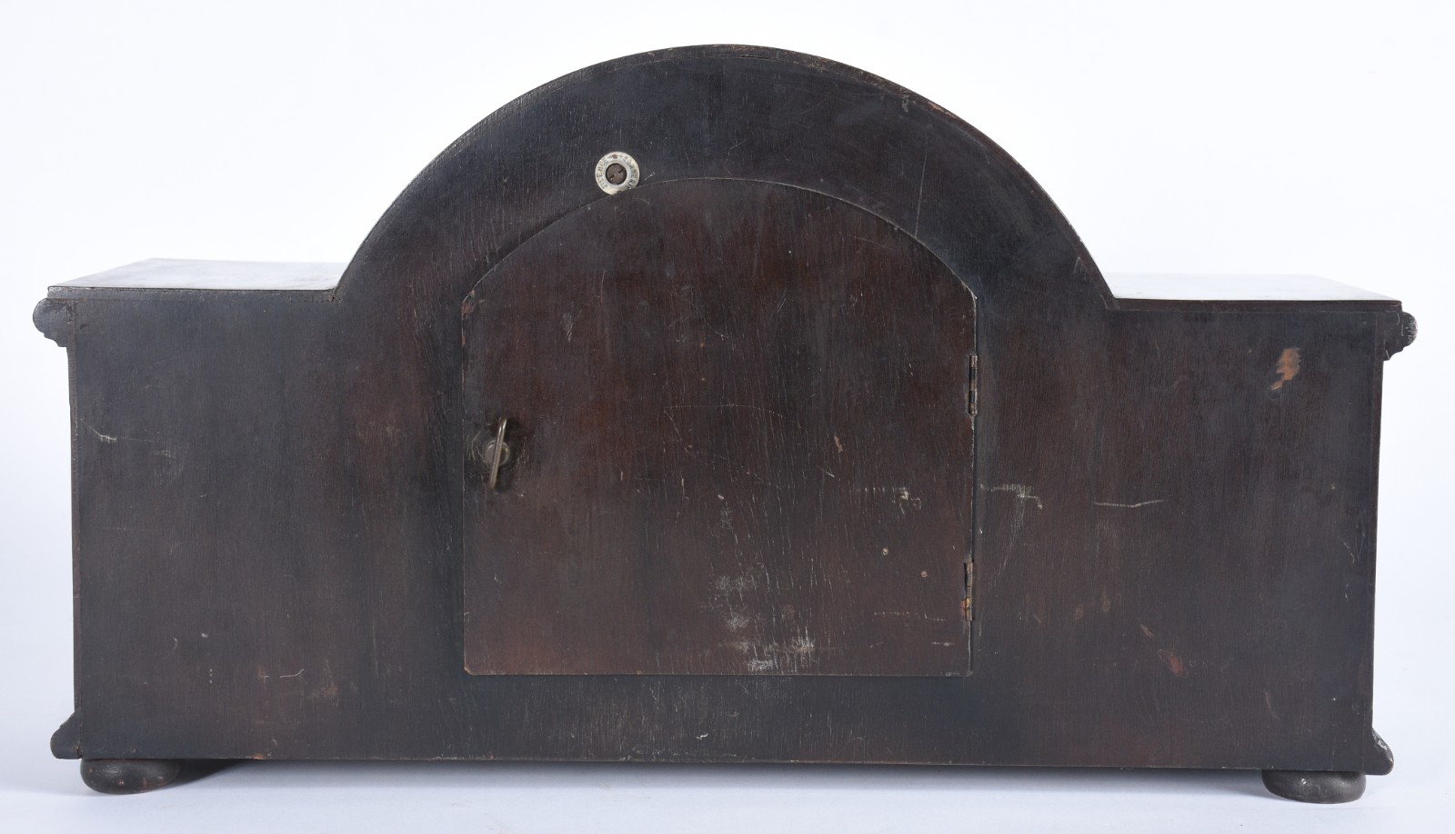 Relógio carrilhão de mesa, caixa de madeira com colunas torneadas... - foto 6 de 10