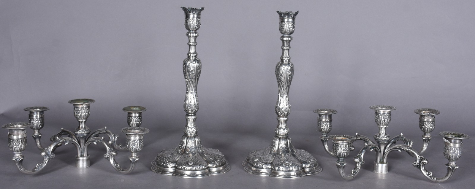 Par de candelabros de prata contraste 800 mls, para 5 velas cada... - foto 7 de 10