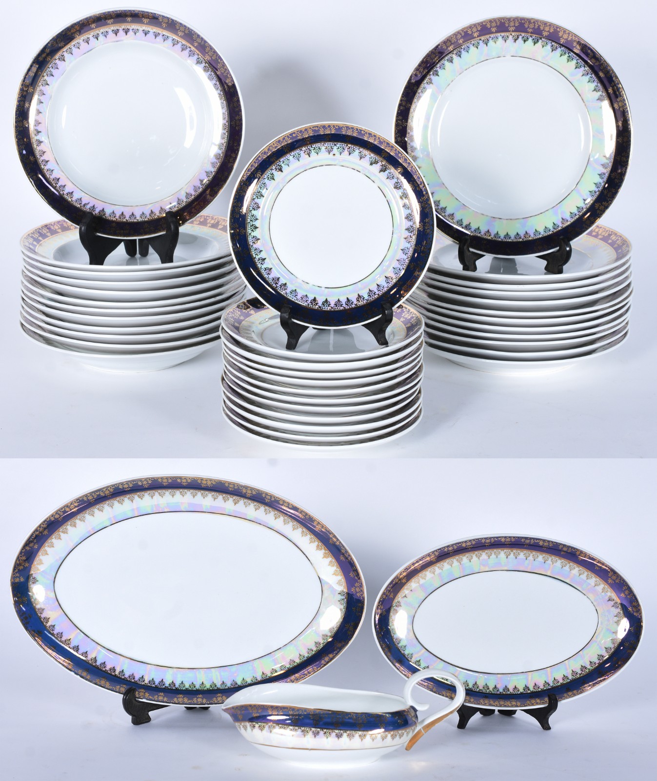 Serviço de jantar de porcelana Schmidt composto de: 12 pratos rasos... - foto 1 de 10