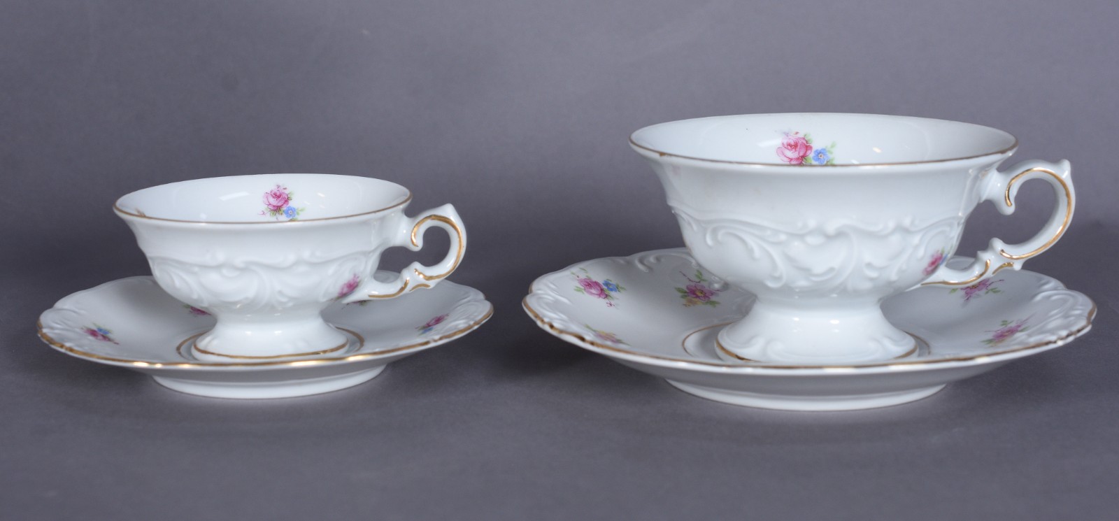 Serviço para chá e café de porcelana polonesa KPM branca com friso... - foto 4 de 10