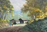 Benedito Luizi (1933-2010), Paisagem Bucólico - Óleo sobre tela.