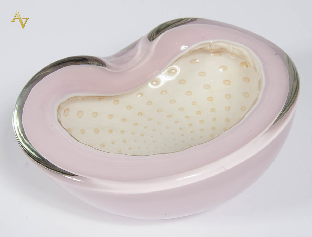 BARBINI. Pesado BOWL em vidro de murano em forma de RIM,na tonalidade...