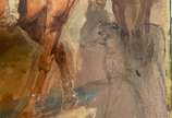 Meissonier (1815-1891), Cavaleiro - Técnica mista - Aquarela e outros sobre papel colado em tela. Moldura com pequenos defeitos.<br>                                                      