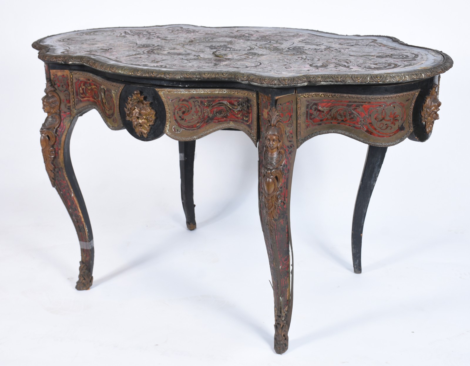 Mesa de apresentação em "boulle", revestimento com incrustações de... - foto 1 de 11