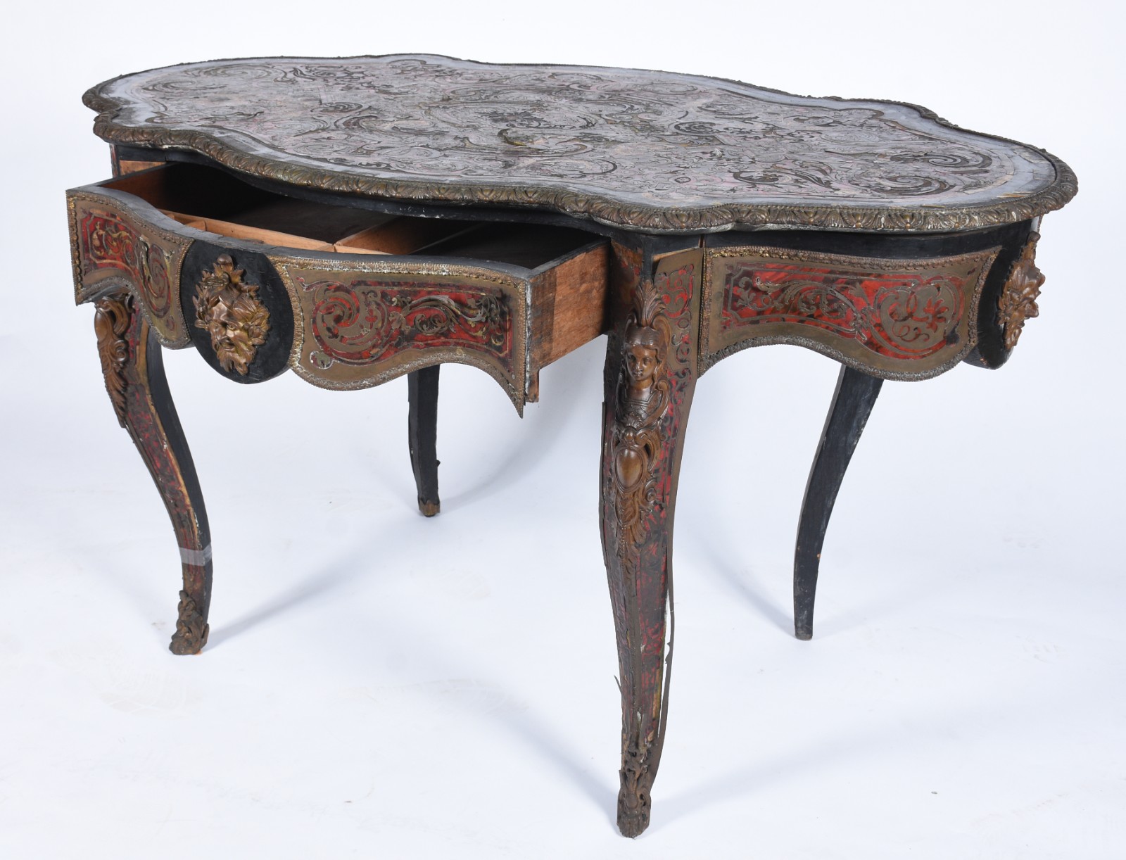 Mesa de apresentação em "boulle", revestimento com incrustações de... - foto 2 de 11