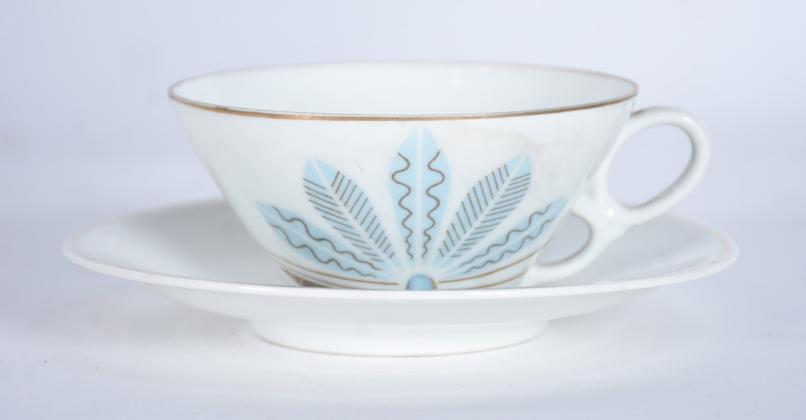 Serviço de chá de porcelana Real na cor branca decorada com flores... - foto 7 de 8