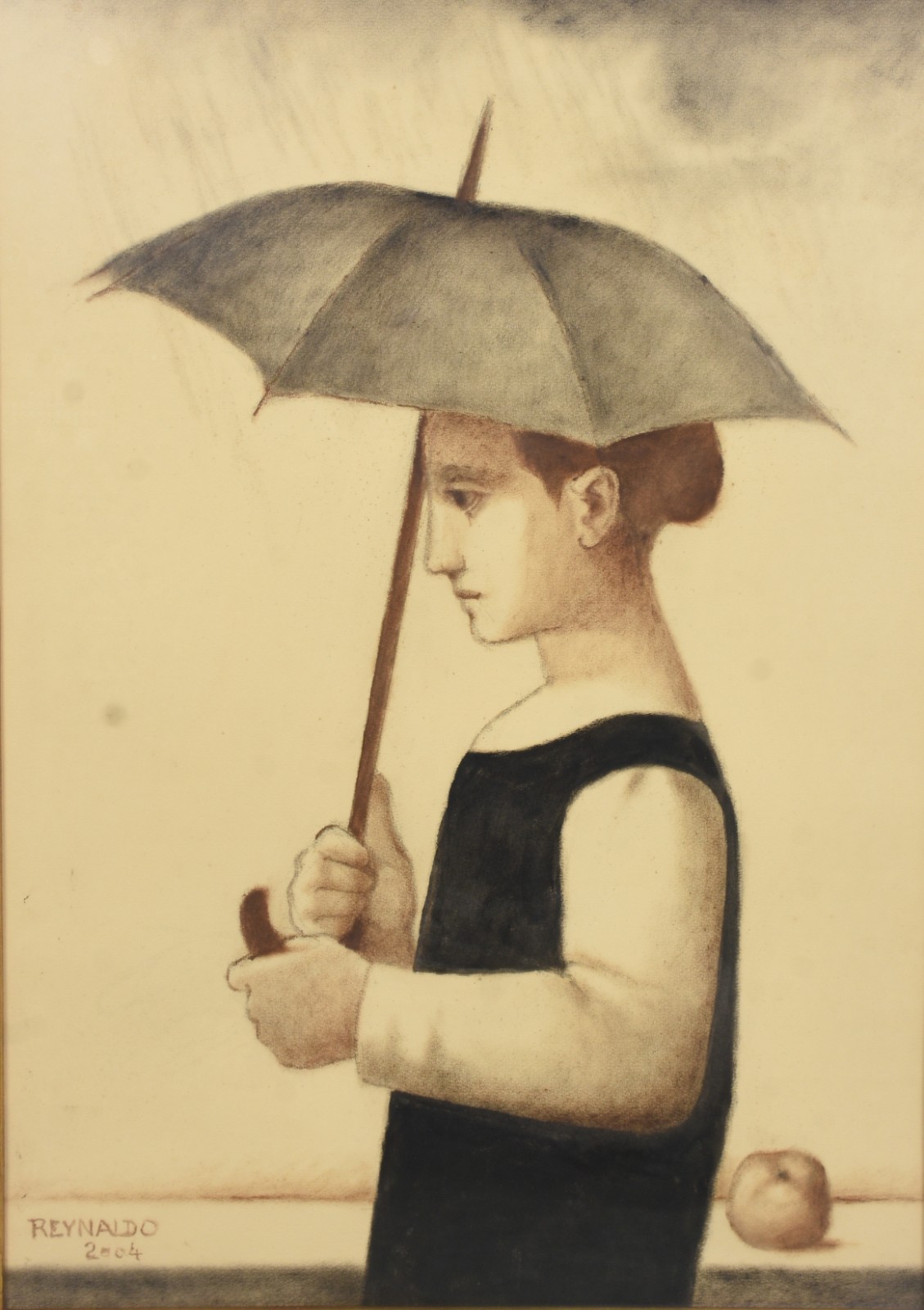Reynaldo Fonseca (1925-2019), A moça com guarda chuva. - foto 1 de 4