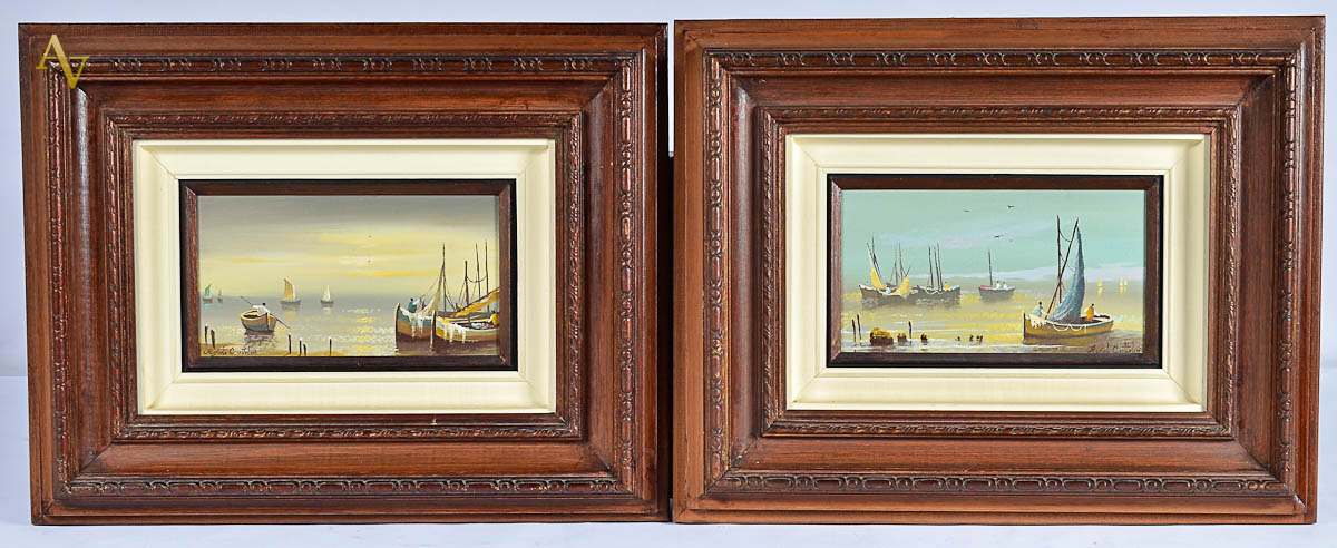 R. CASTELLANE - Par de marinhas - ost - 14 x 26.