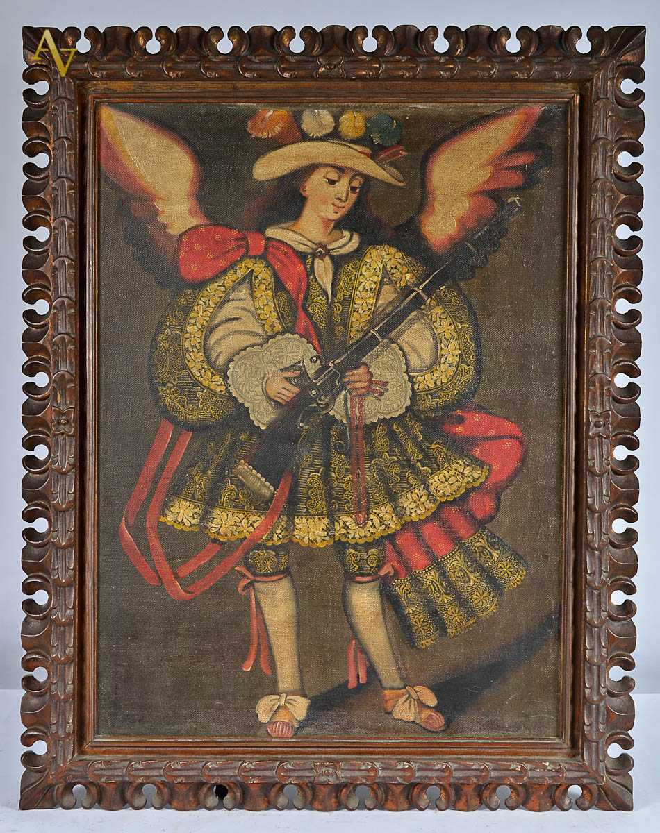 ESCOLA CUZQUENHA- Arcanjo - ost - med. 77 x 57.