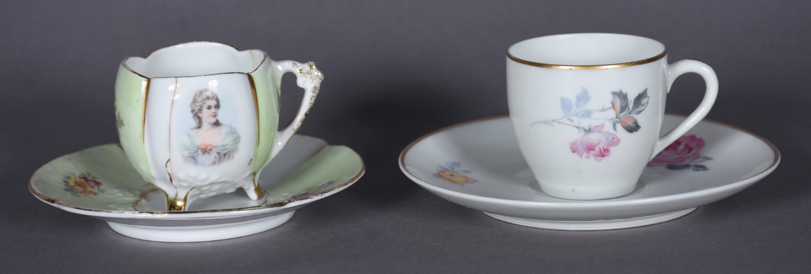 Conjunto composto de: 7 xícaras com pires de porcelana francesa... - foto 2 de 9
