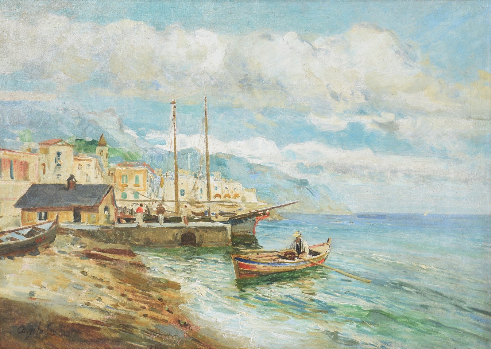 Angelo Cannone (1899-1992), Costa italiana com barcos - foto 1 de 6