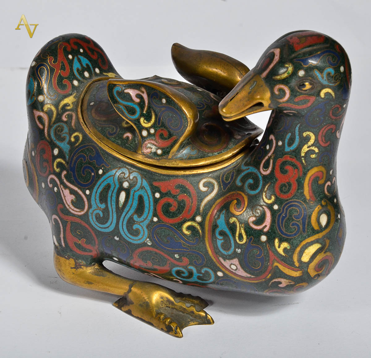 Pato de cloisone. Comp. 18 cm.