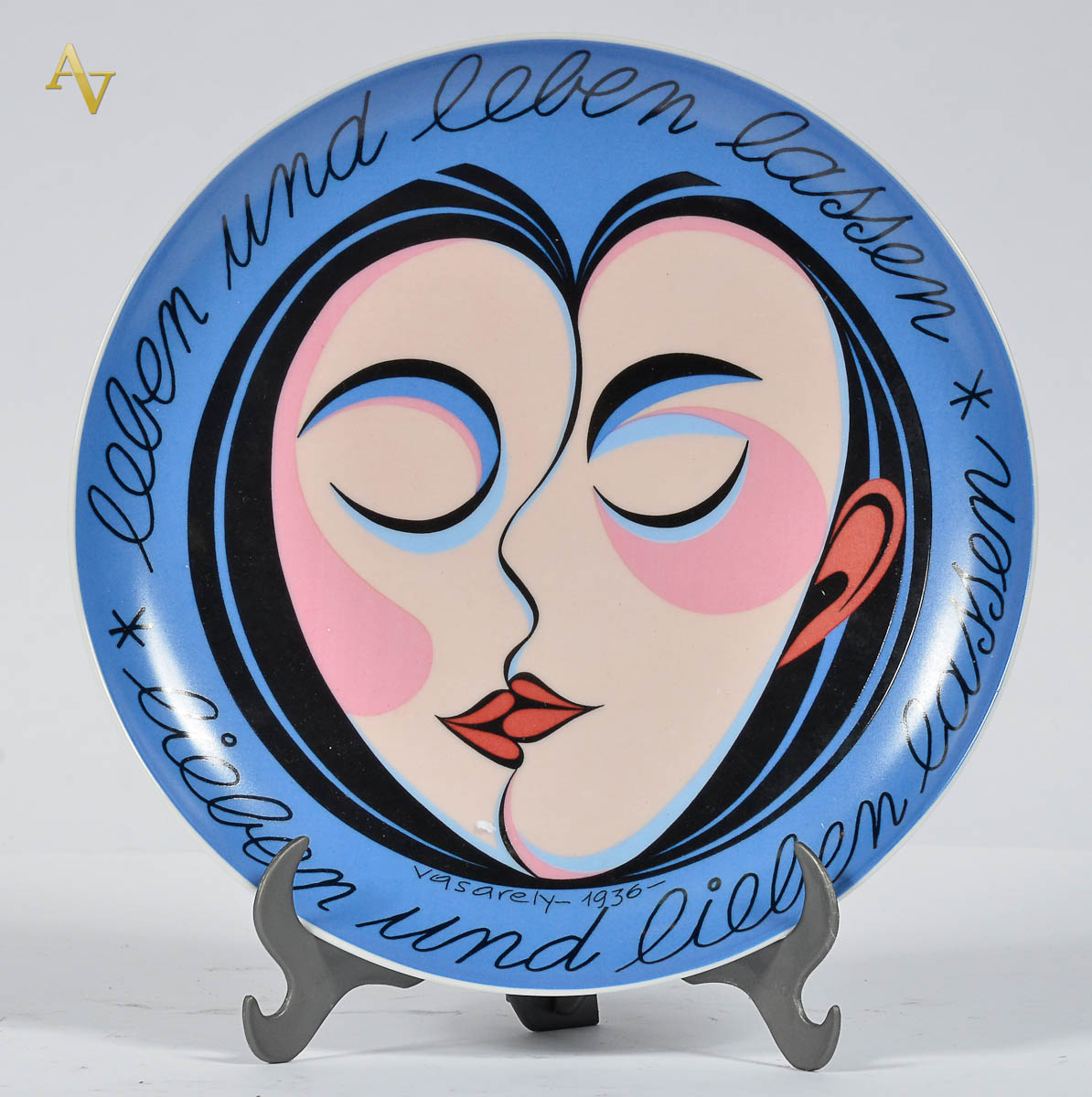 VICTOR VASARELY - Prato de porcelana Rosenthal repres...