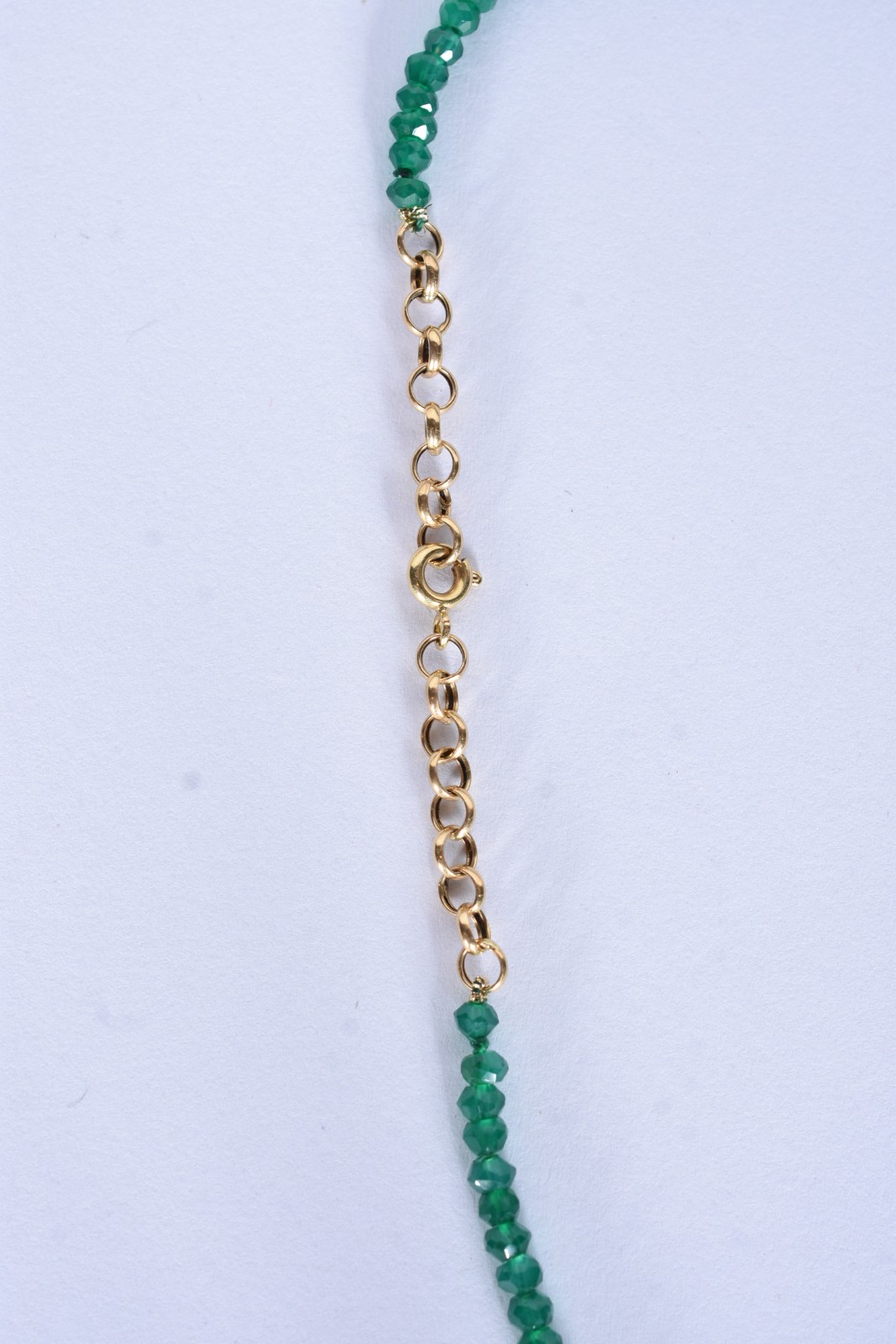 Cordão com fecho, complementos e pingente em ouro 18k., contraste 750... - foto 4 de 8