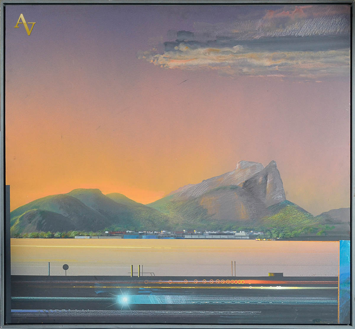 IVAN FREITAS - Composição com paisagem do RJ - ose - 1994 - 1,10 x...