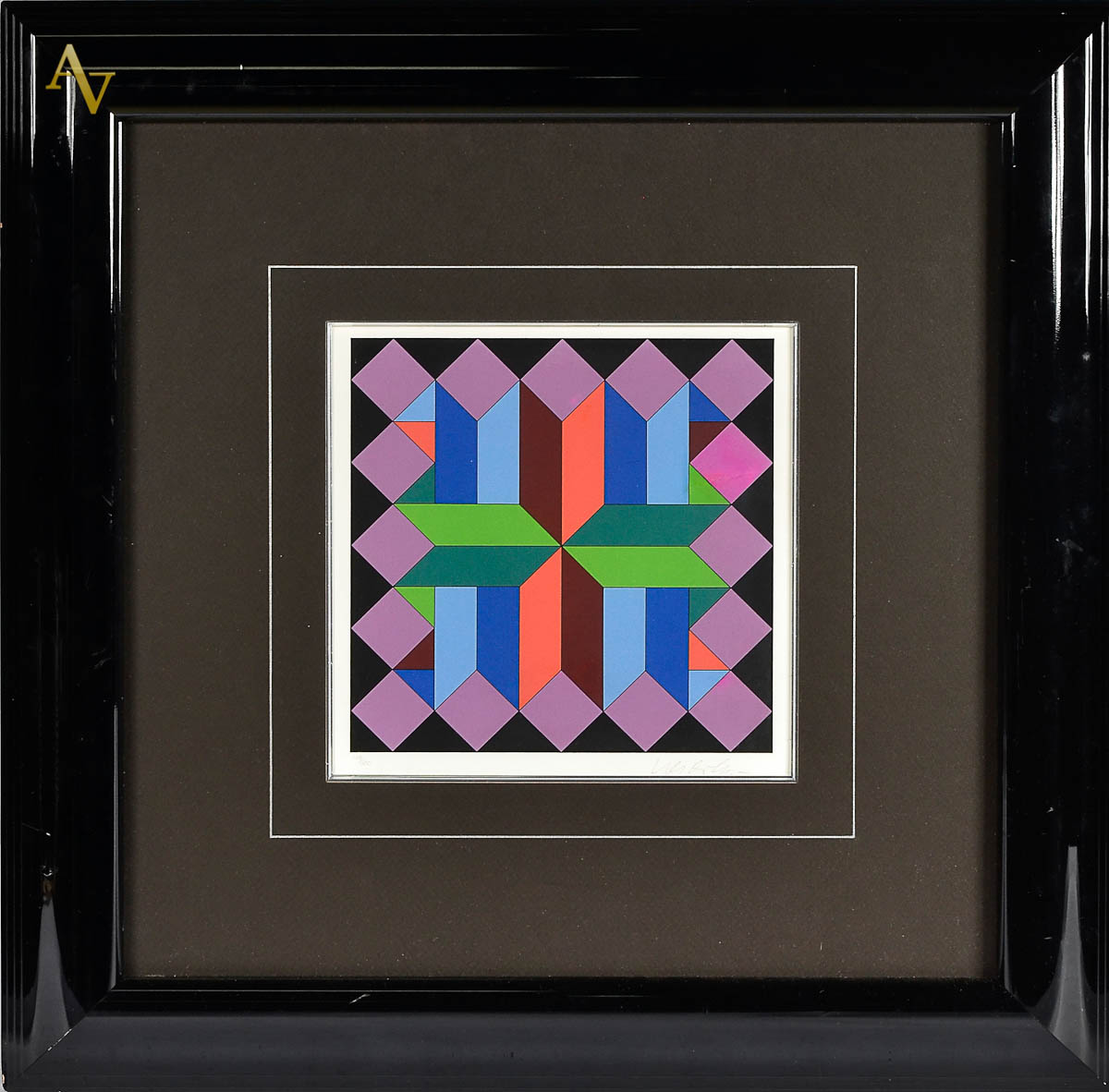 VICTOR VASARELY - Serigrafia 149/200 - 1981 - assinado - 28 x 29 cm.
