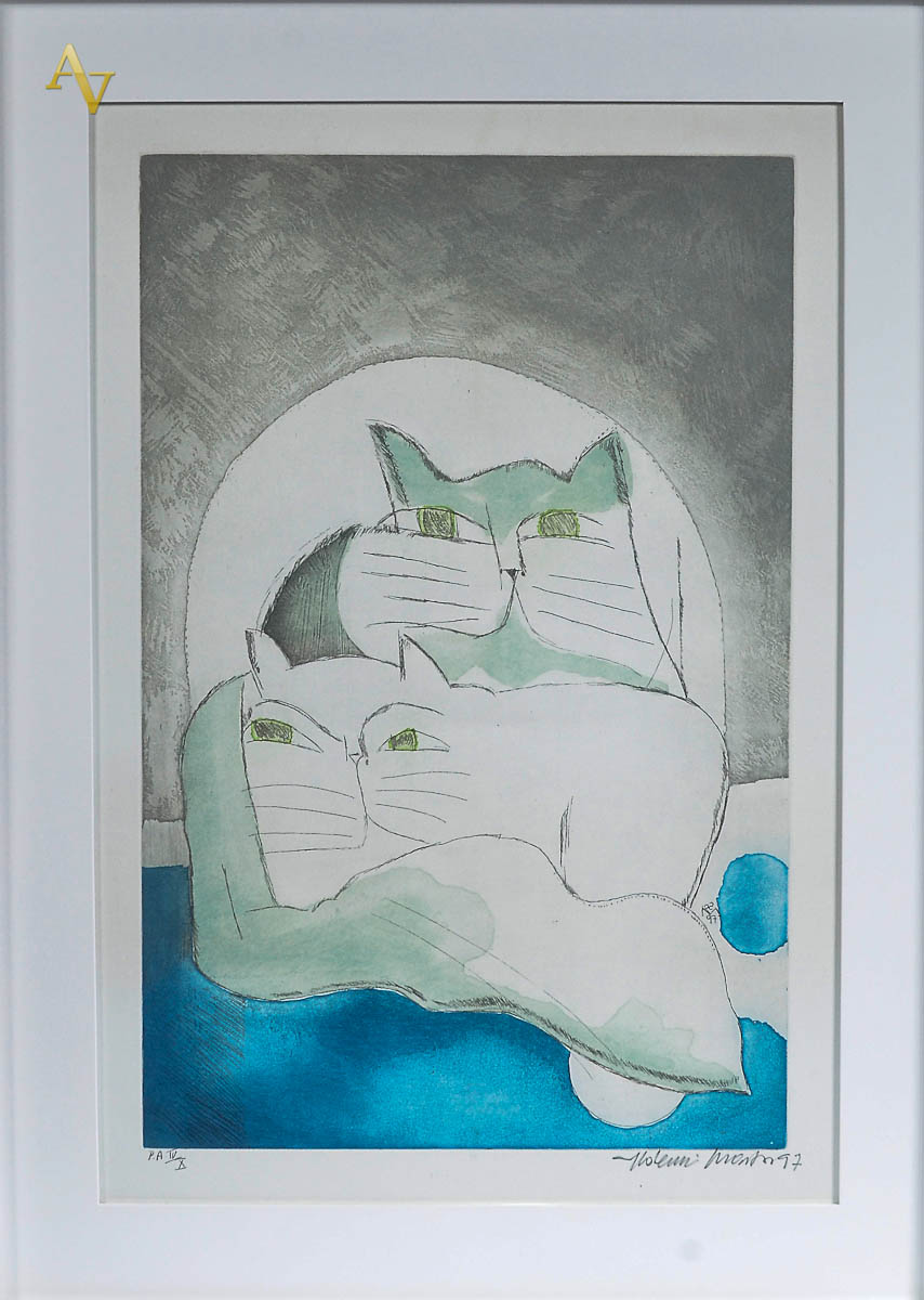 ALDEMIR MARTINS - Gato - 1997 - serigrafia P.A. - IV/X - 60 X 39.