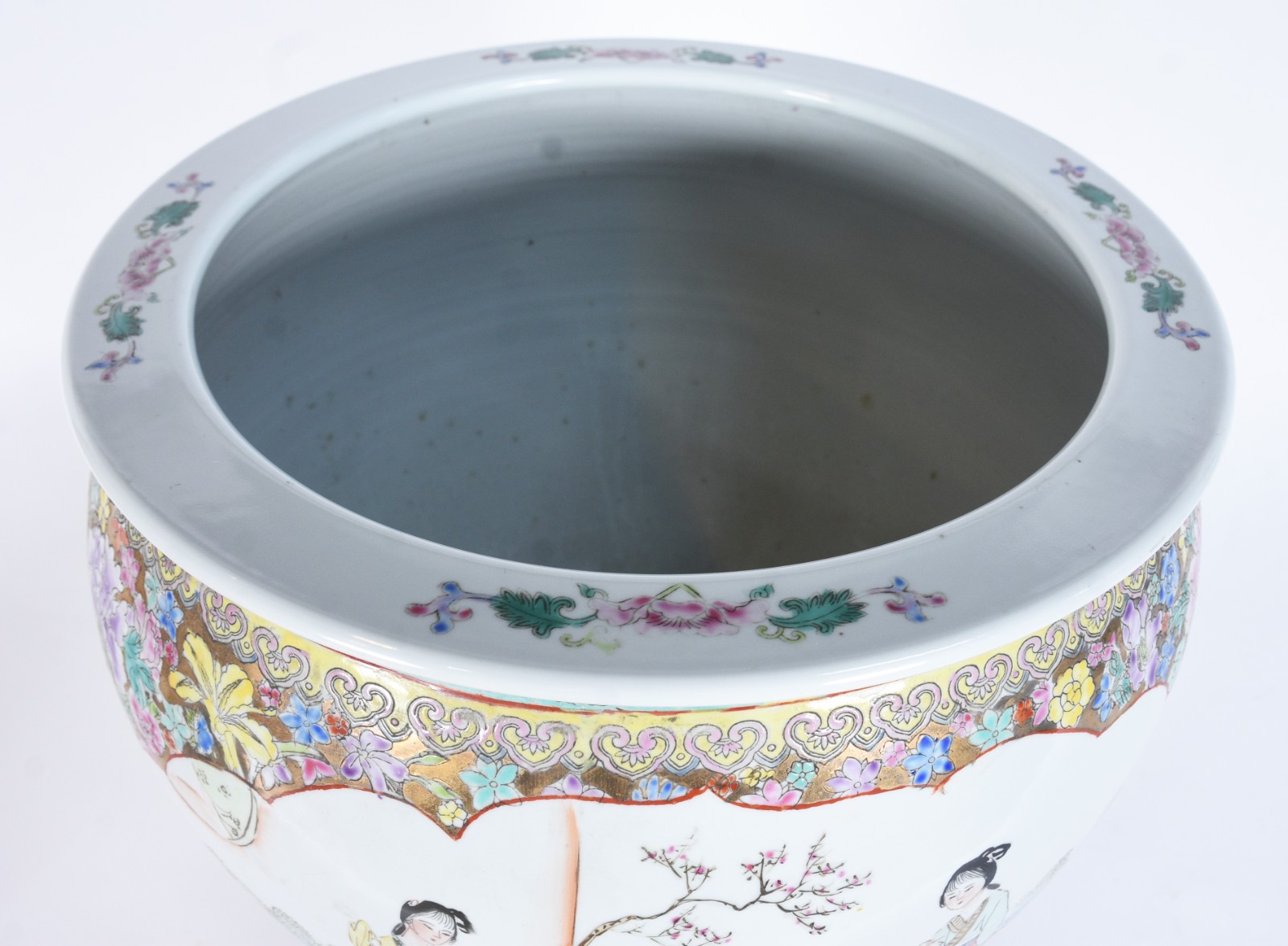 Cachepot/aquário de porcelana oriental decorado com gueixas e flores... - foto 5 de 7