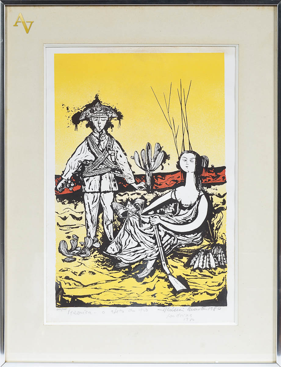 ALDEMIR MARTINS - Cangaceiro -serigrafia 61/100 - 1980 - 44 x 29. Com...