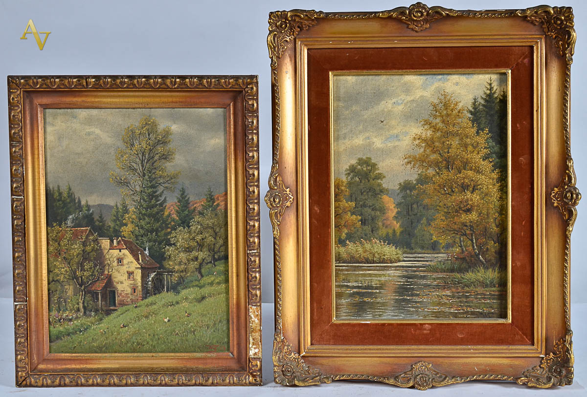 ASSINATURA NÃO IDENTIFICADA - Paisagens - 2 quadros - ost - 36 x 27.