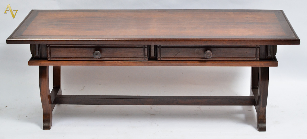Mesa de centro de jacarandá com 2 gavetas - Alt. 45 cm - med. 120 x...