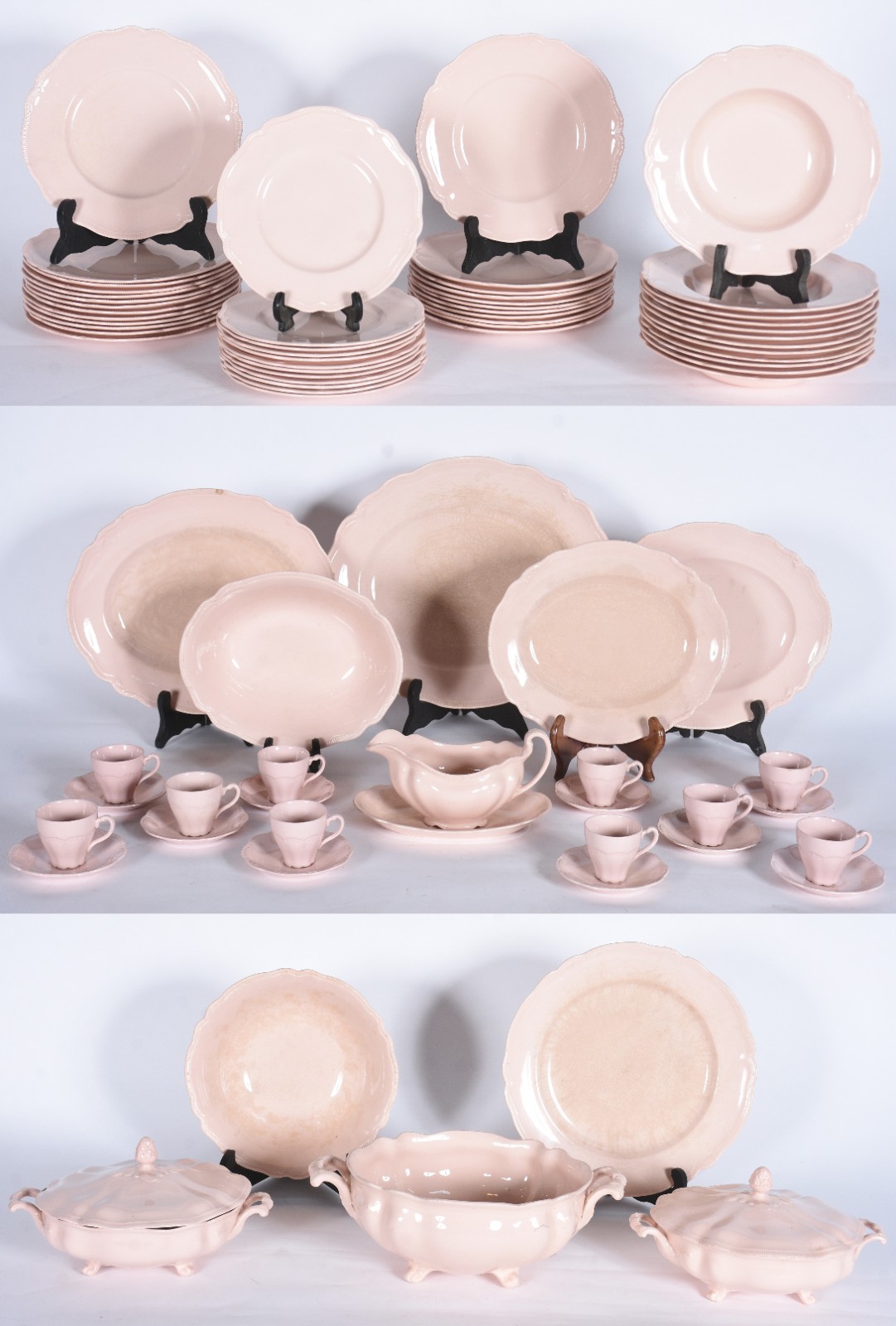 Serviço de jantar e café de faiança rosa J&G Meakin England composto... - foto 1 de 10