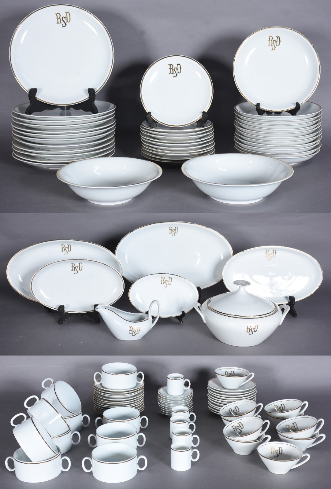 Serviço de jantar, chá e café de porcelana Real com monograma... - foto 1 de 11