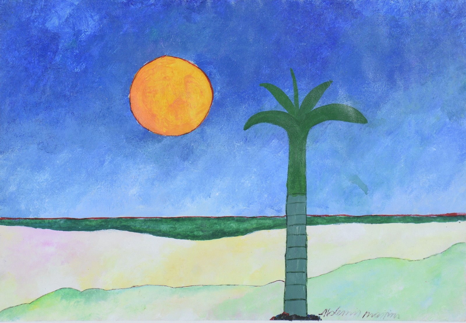 Aldemir Martins (1922-2006), Paisagem Com praia e Coqueiro - foto 1 de 4