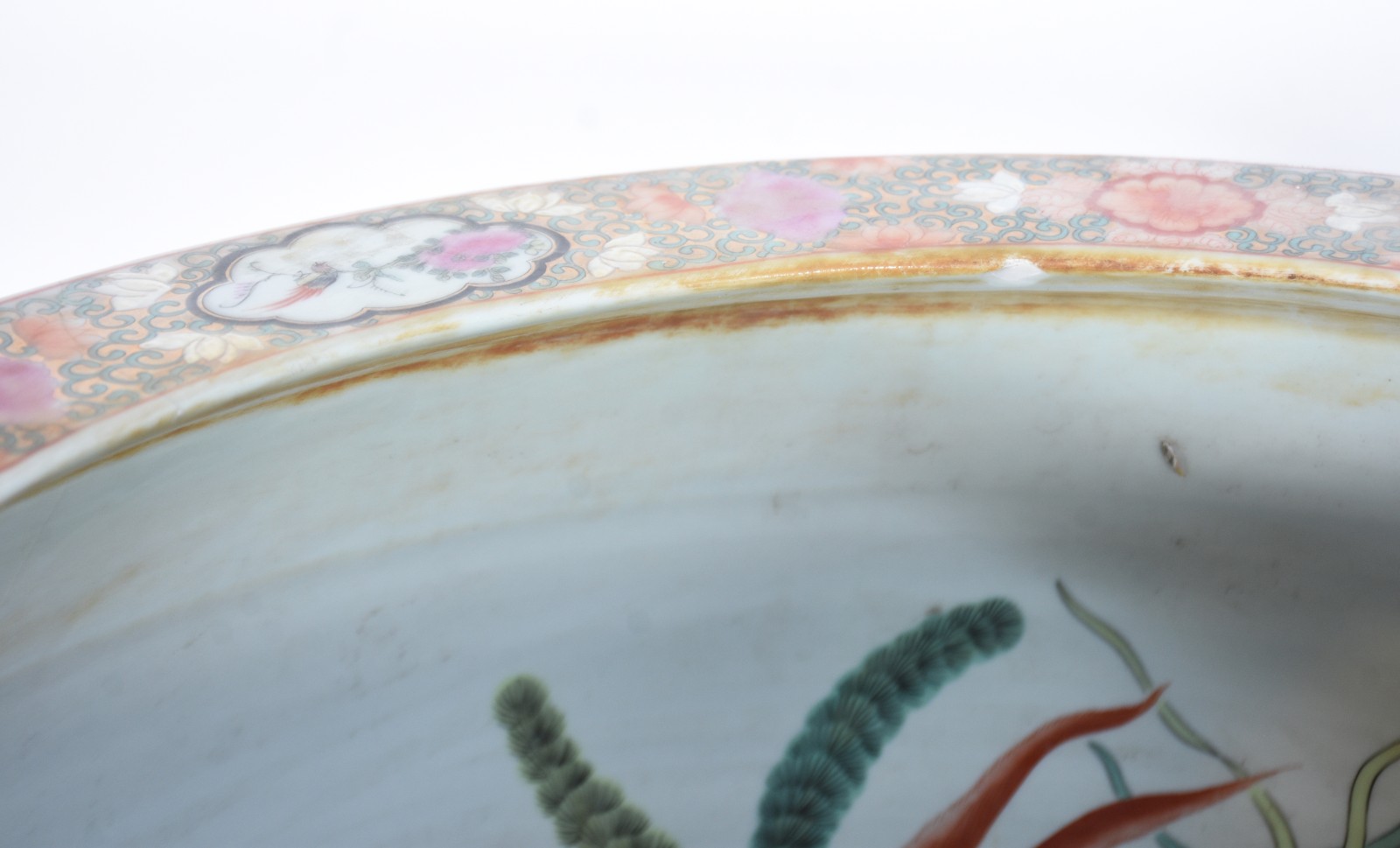 Cachepot/aquário de porcelana chinesa com gueixas e flores em... - foto 4 de 7