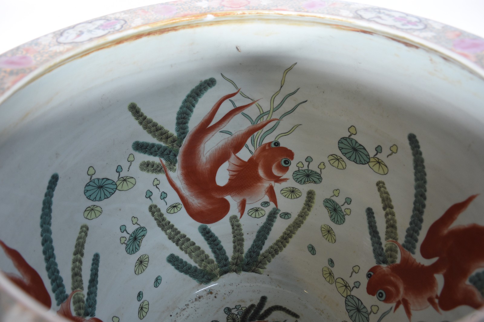 Cachepot/aquário de porcelana chinesa com gueixas e flores em... - foto 5 de 7