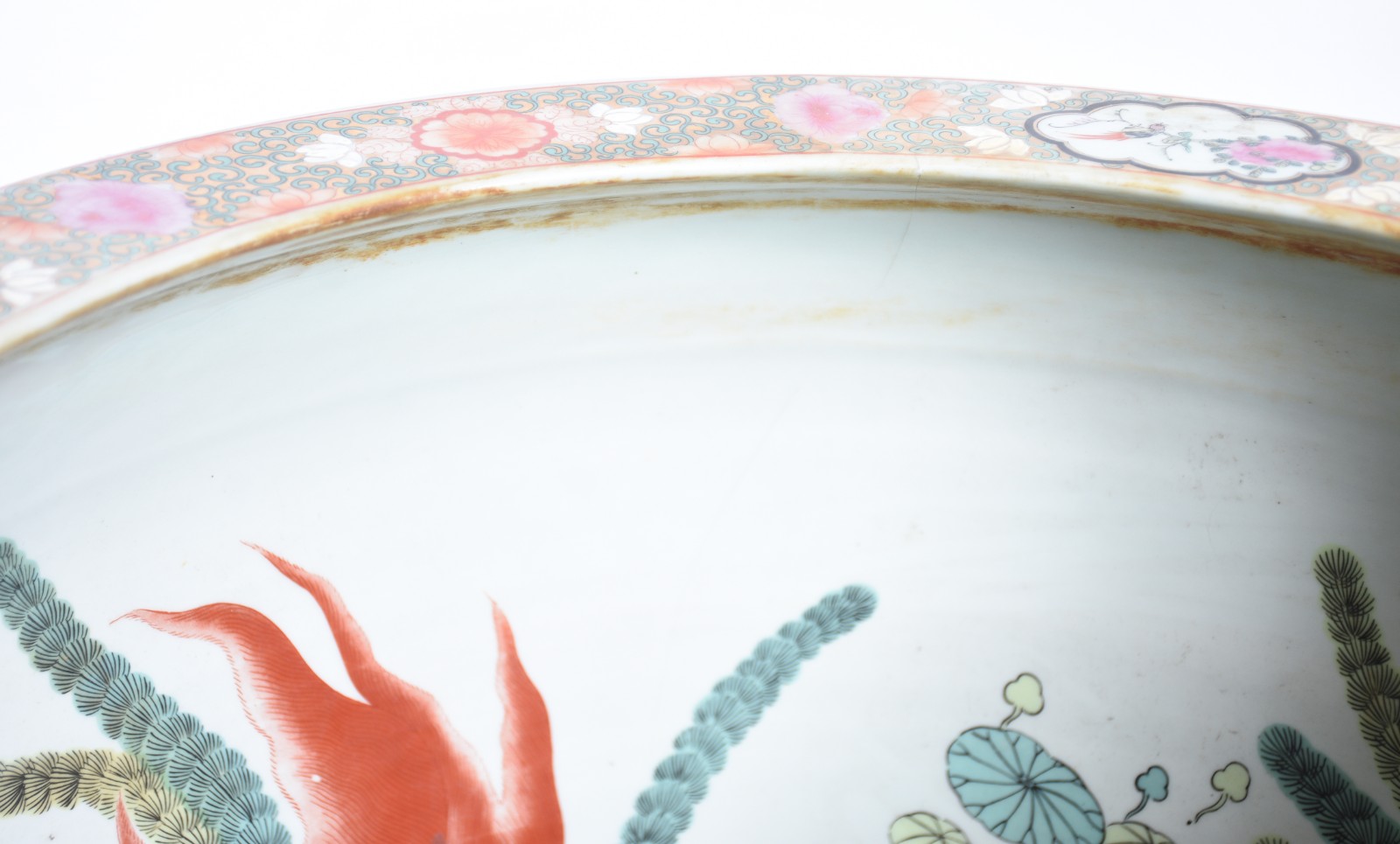 Cachepot/aquário de porcelana chinesa com gueixas e flores em... - foto 6 de 7