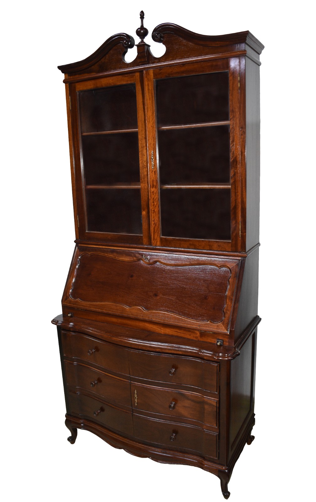 Cômoda "bookcase" de madeira nobre com 3 gavetas, tampo articulado... - foto 1 de 5