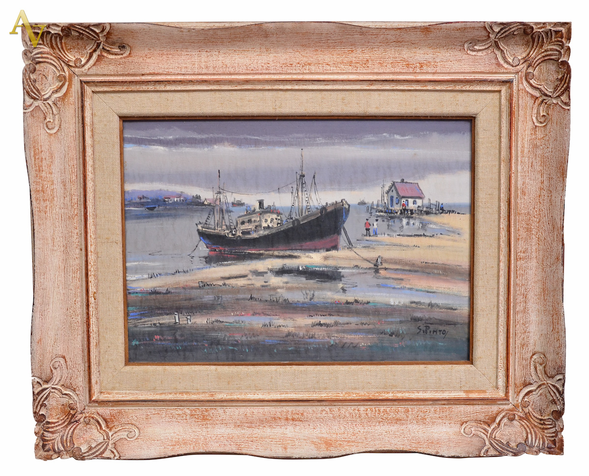 SILVO PINTO - Marinha - daec. 50 - ost - 46 x 65