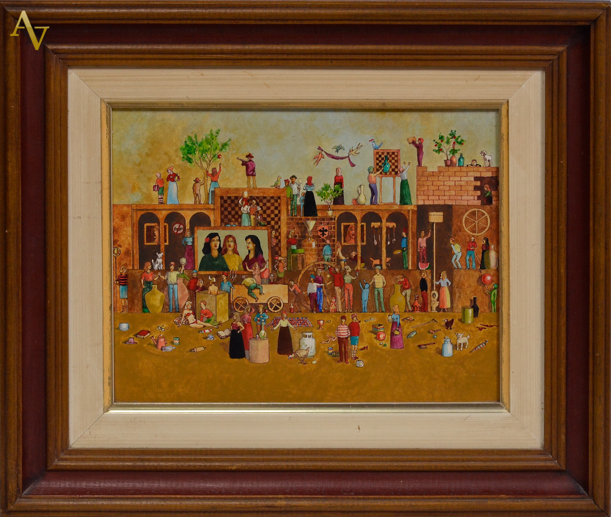 BORGERTH - Retrato de três garotas - ost - 35 x 27 cm.