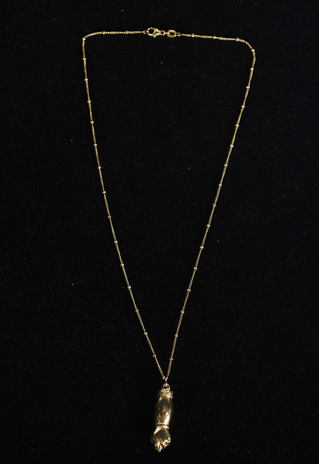 Colar de ouro 18k., contraste 750 mls com bolinhas e pingente com... - foto 2 de 6
