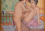 Placa erotica de marfim chines - Med. 8 x 10 cm. - Placa erotica de marfim chines - Med. 8 x 10 cm.