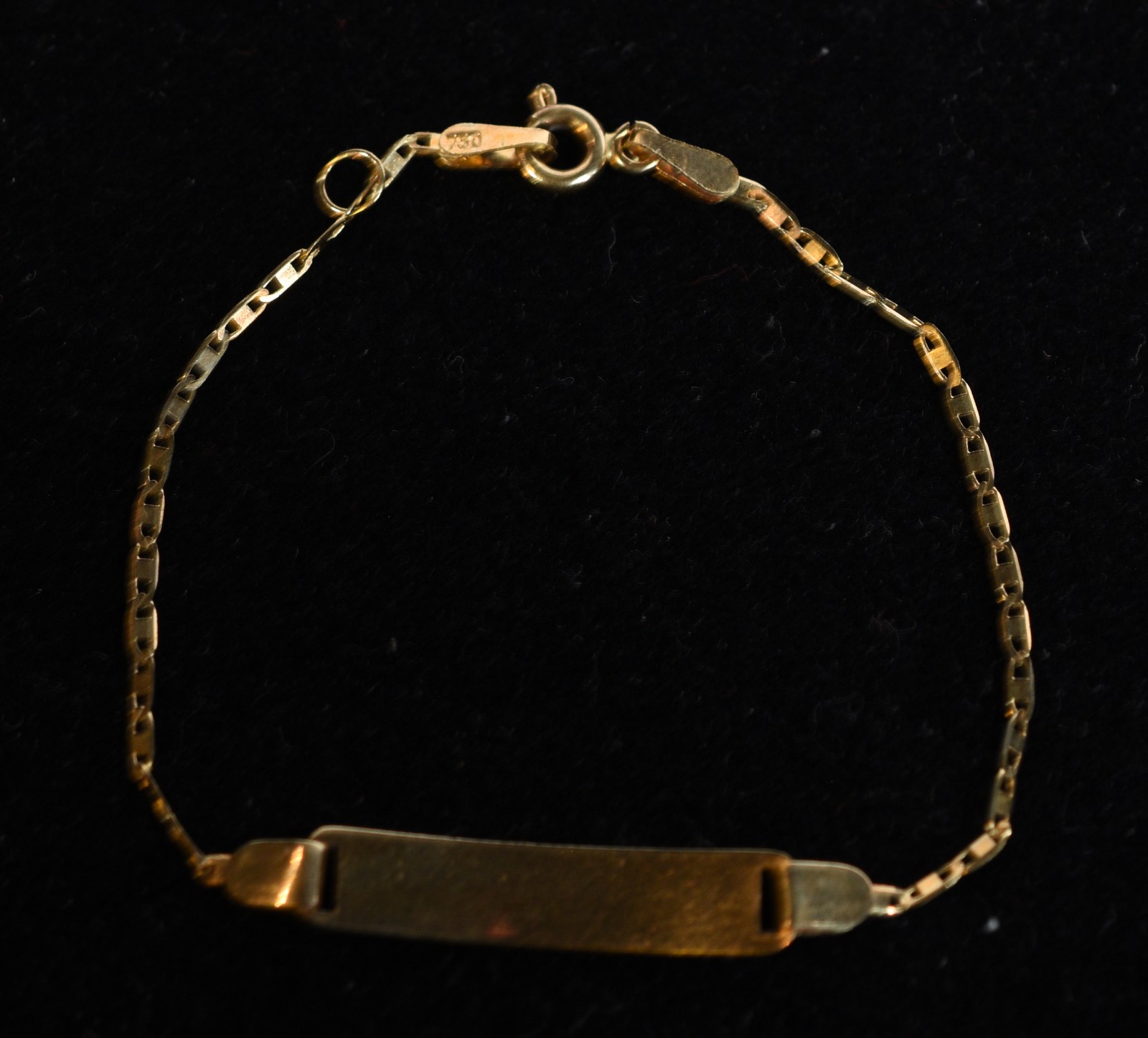 Pulseira de criança de ouro 18k para gravar o nome. (Por motivos de... - foto 2 de 5